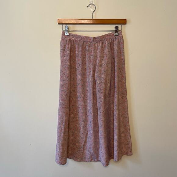 Vintage Apostrophe M pastel midi skirt high rise summer Barbie classic pink gray - Picture 1 of 7